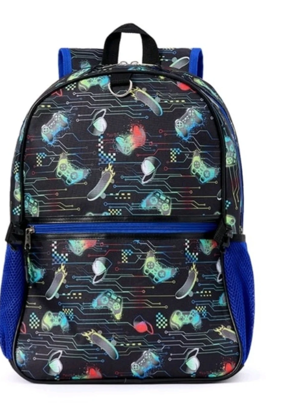 Blue Gaming Controller Backpack with Headset